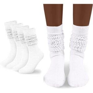 Womens Slouch Sock Scrunch Socks Soft Long Boot Socks for Women Stacked